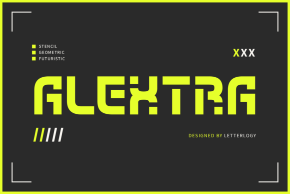 Alextra: A Futuristic Stencil Font for Editorial Design