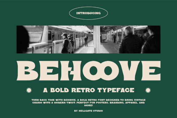 Behoove: A Bold Retro Typeface for Modern Branding Projects
