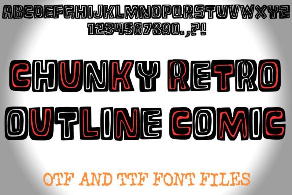 Chunky Retro Outline Comic for Web Design